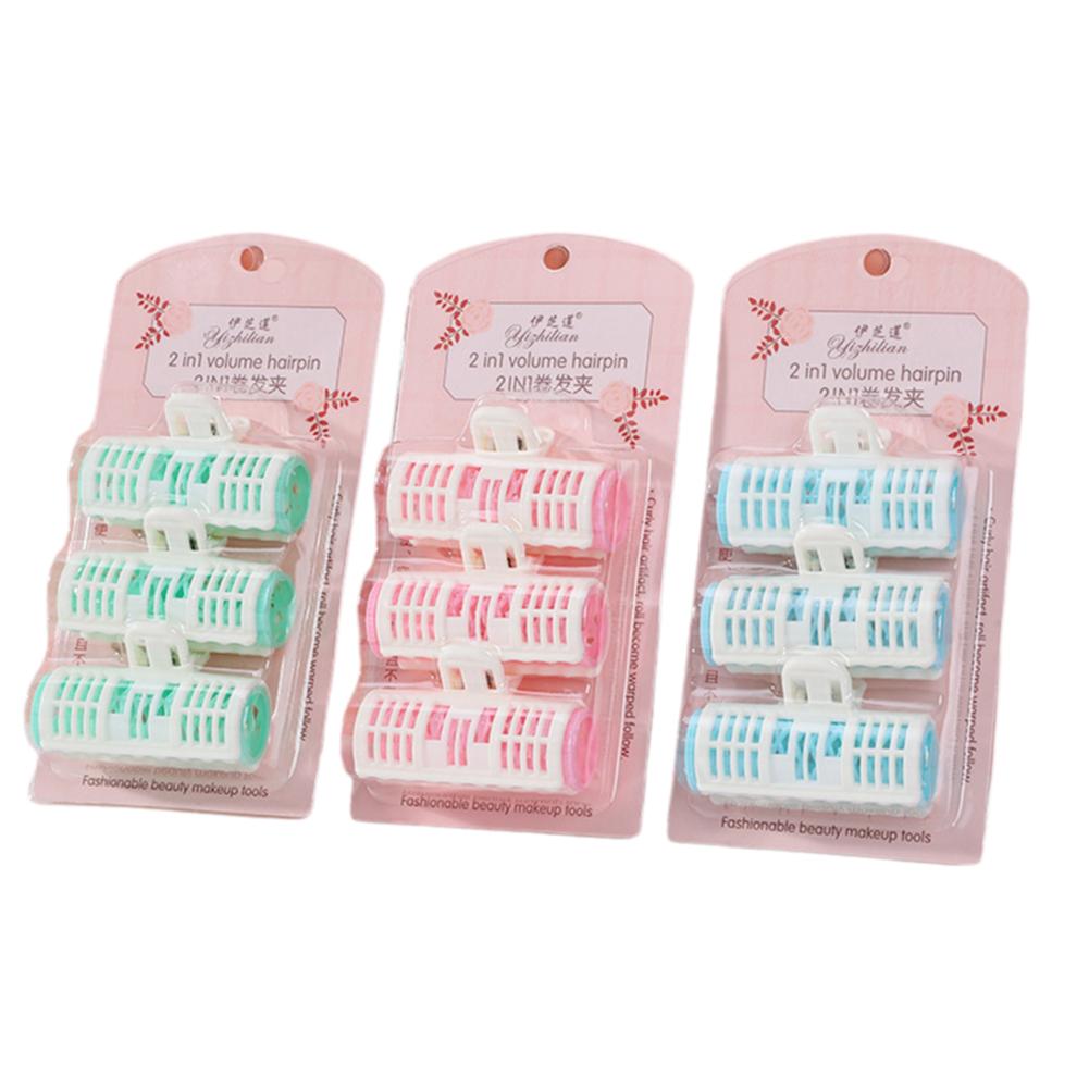 

3 шт./набор Розовые самозакрепляющиеся бигуди-ролики для волос Ленивая челка Волосы Волосы Самообслуживание Vo A6R9 white-1set