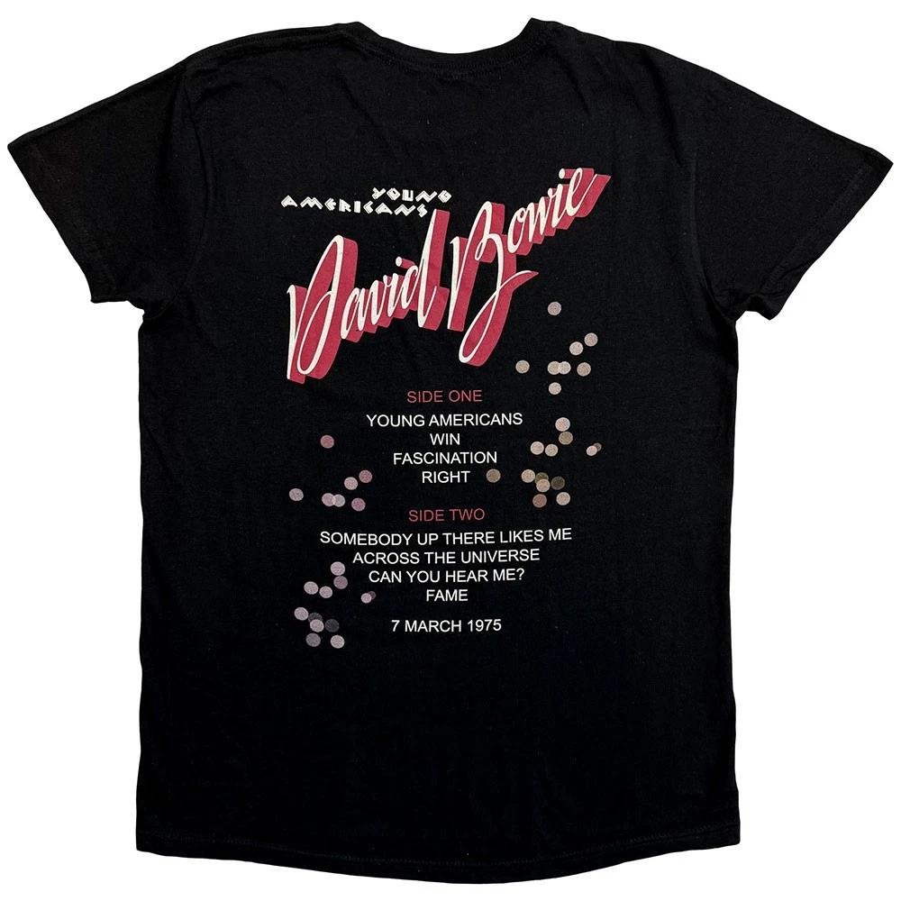 David Bowie T Shirt Young Americans Back Print new Official Mens Black XL