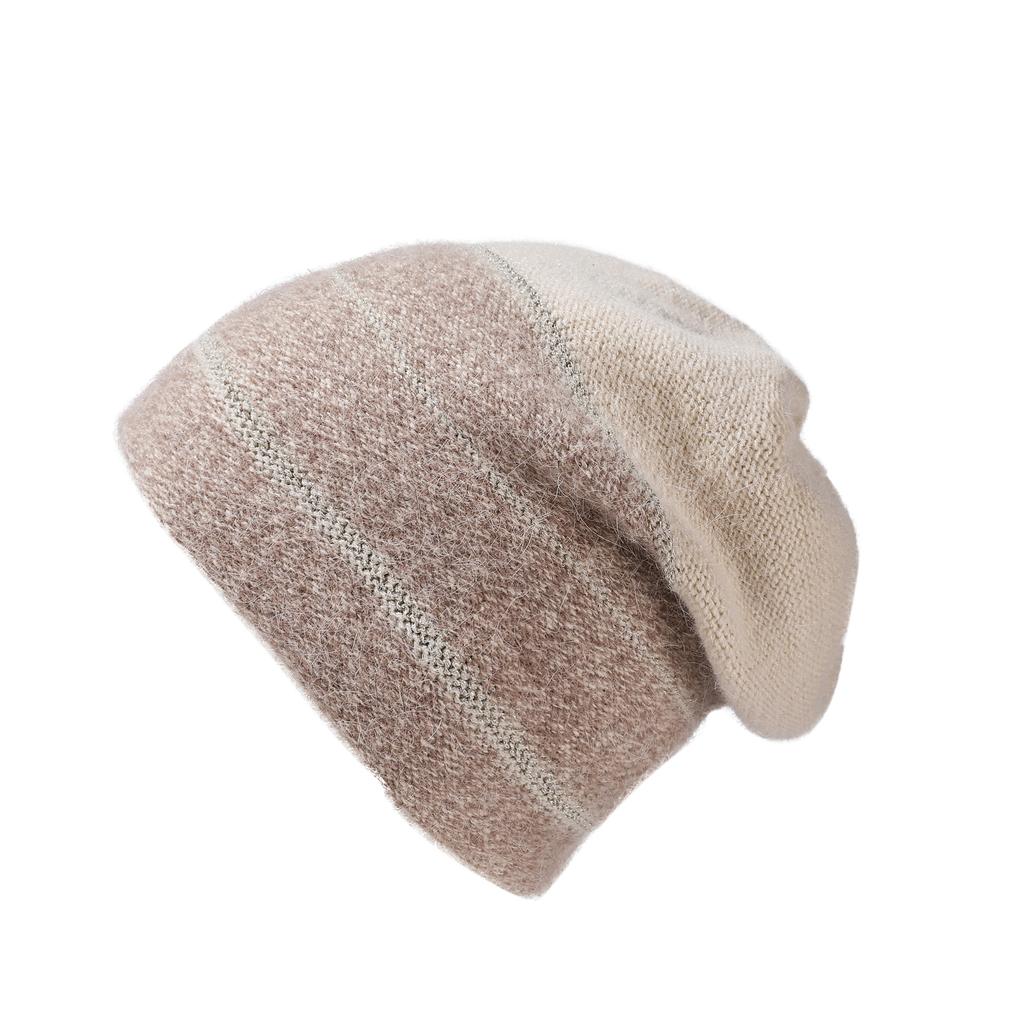 Autumn and Winter Hat Women's Gradual Change of Color Knitted Wool Hat Fashion Versatile Warm Pile Hat