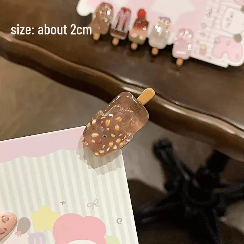 Charming Mini Ice Cream Hair Clip: Whimsical Cartoon Style for a Trendy Look