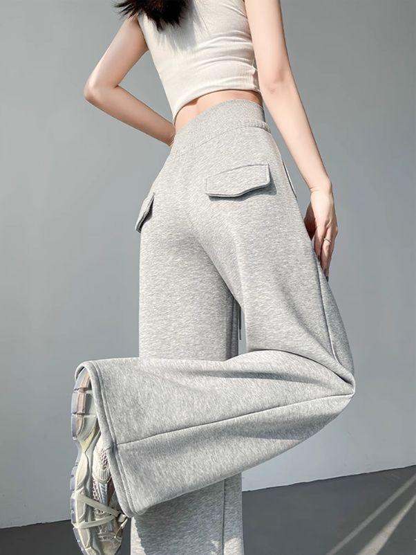 

Удобные и стильные серые широкие брюки в американском стиле на завязках для женщин, идеально подходят для повседневной и спортивной одежды XXL серый