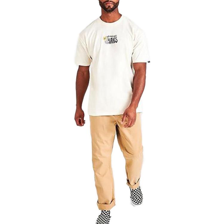 Vans SS23 Letter Print Short Sleeve T-Shirt Men Tops White VN0A7S76-100
