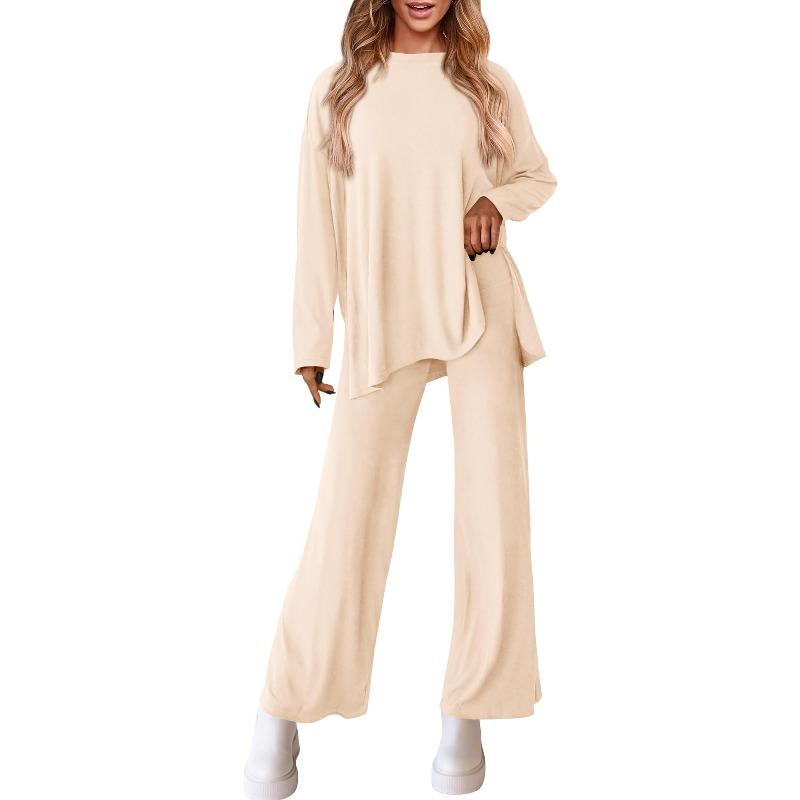 BITCED Women's Fashion Casual Long Sleeve O-Neck Pants Suits
