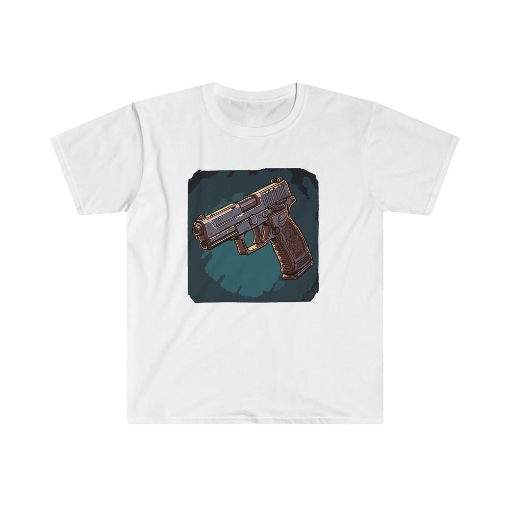 

Comic Book Gun Shirt Army Firearms M18 Military Weapon Street Sauer Glock type 3XL