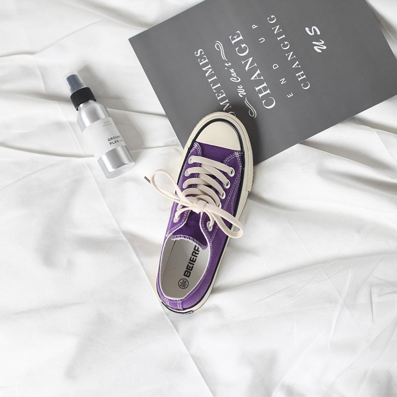 Belle new ins purple canvas shoes S Hong Kong style Harajuku student casual skateboard shoes