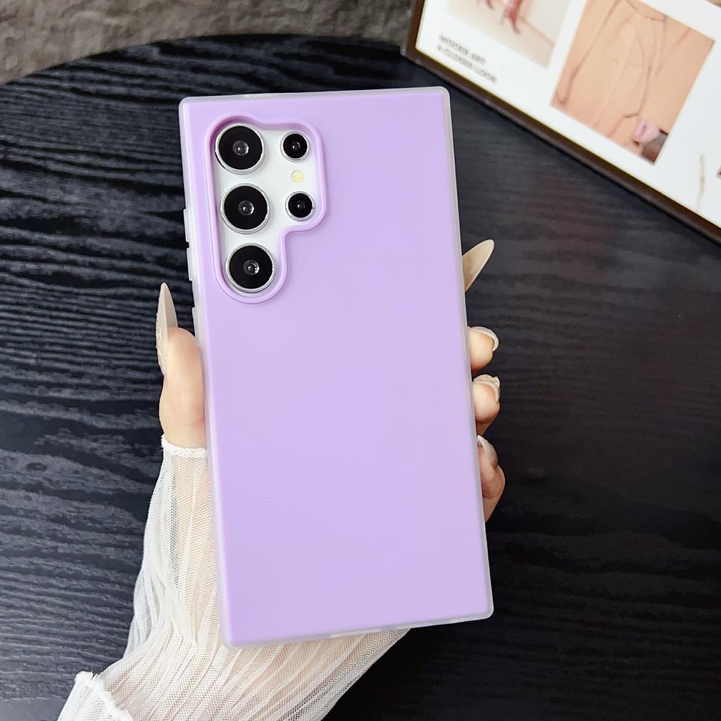 Applicable To Samsung S25ultra Mobile Phone Case Jelly Two In One New S23S24 Solid Color Samsung A56A55 Simple