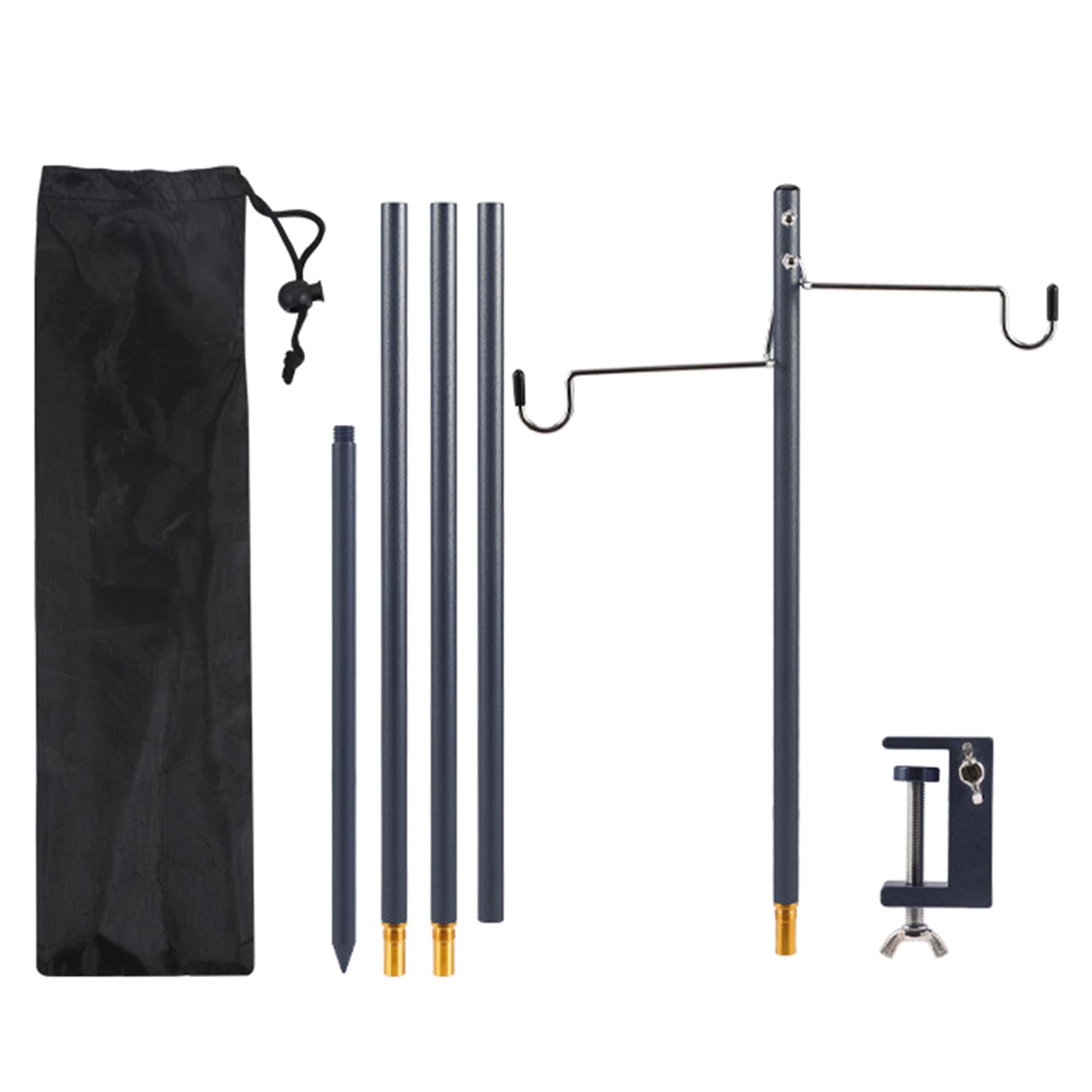 

Портативная подставка для кемпинга, подвески для фонарей из алюминиевого сплава, съемная подставка для палатки, для уличного кемпинга чёрный