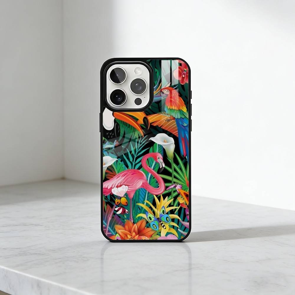 Tropical Jungle Print Animals Phone Case For iPhone17,16,15,14,13 Plus,Pro Max Magnetic For Magsafe Wireless Charging