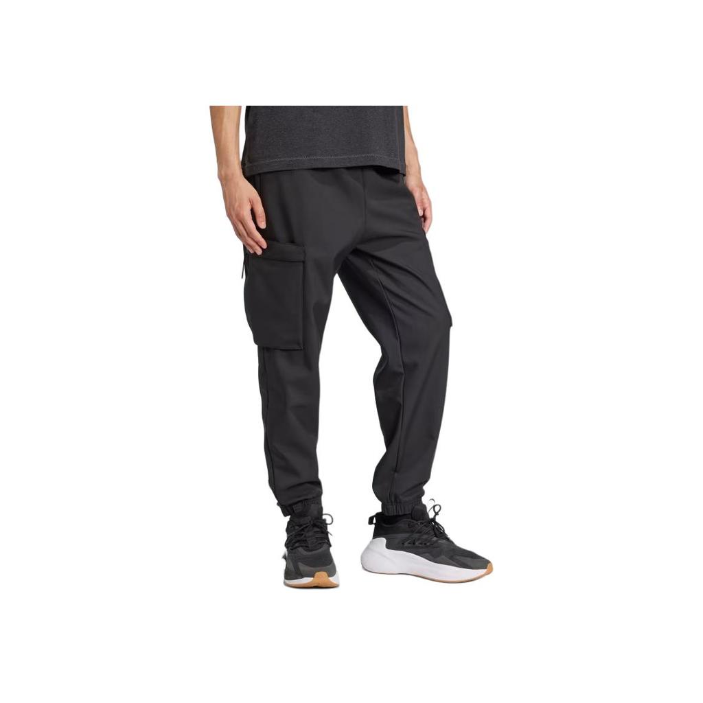 adidas M CE Q4 PR C PT Solid Color Tapered Training Knit Pants Men Bottoms Black IY1494
