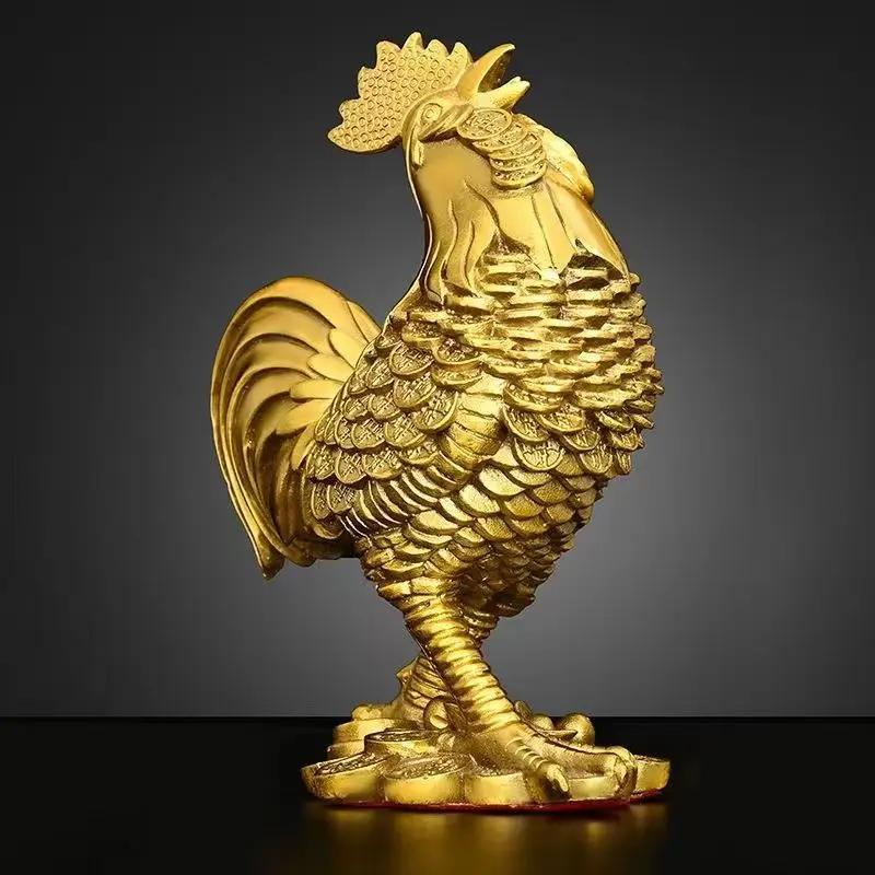 Copper Animal Chicken Ornament Zodiac Rooster Home Living Room Bedroom Office Sculptures