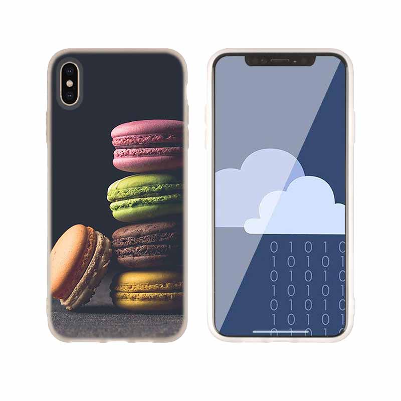 Macarons Cake Soft Silicone Case For iPhone 13 11 12 Pro X XS Max XR 6 6S 7 8 Plus SE Mini Cover