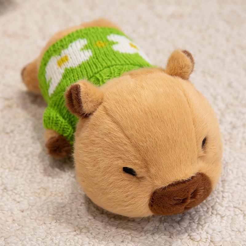 20/36cm Cartoon Dressing Capybara Plush Doll Pillow Lying Sweater Capybara Stuffed Animal Home Decoration Gift For Children