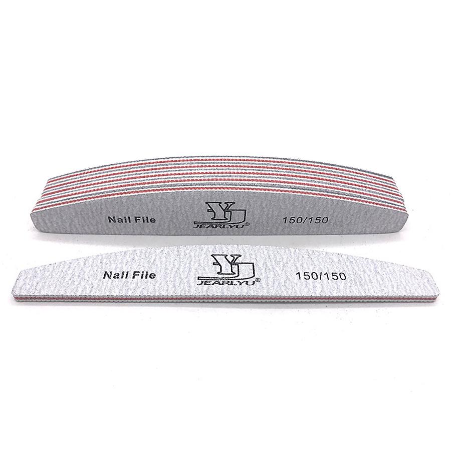 5 Pezzi Lima per Unghie 80/100/150/180/240 Grana Doppia Faccia Mezza Luna Carta Vetrata Lima per Unghie Rimuovi Cuticole Buffer Strumenti per Manicure