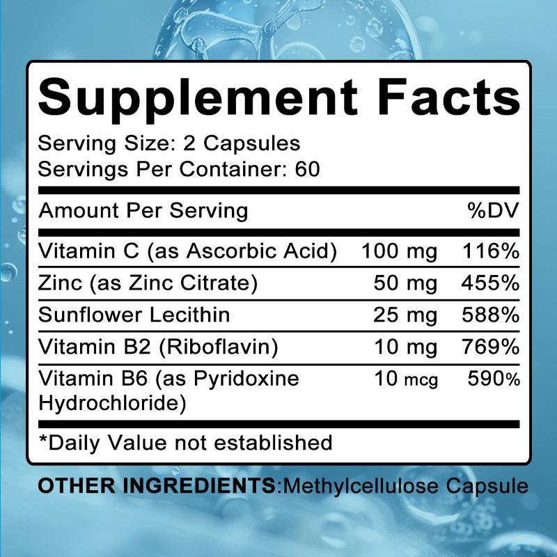 Cápsulas de Zinc, Vitamina C + Vitaminas del Complejo B con Absorción Mejorada, 120 cápsulas