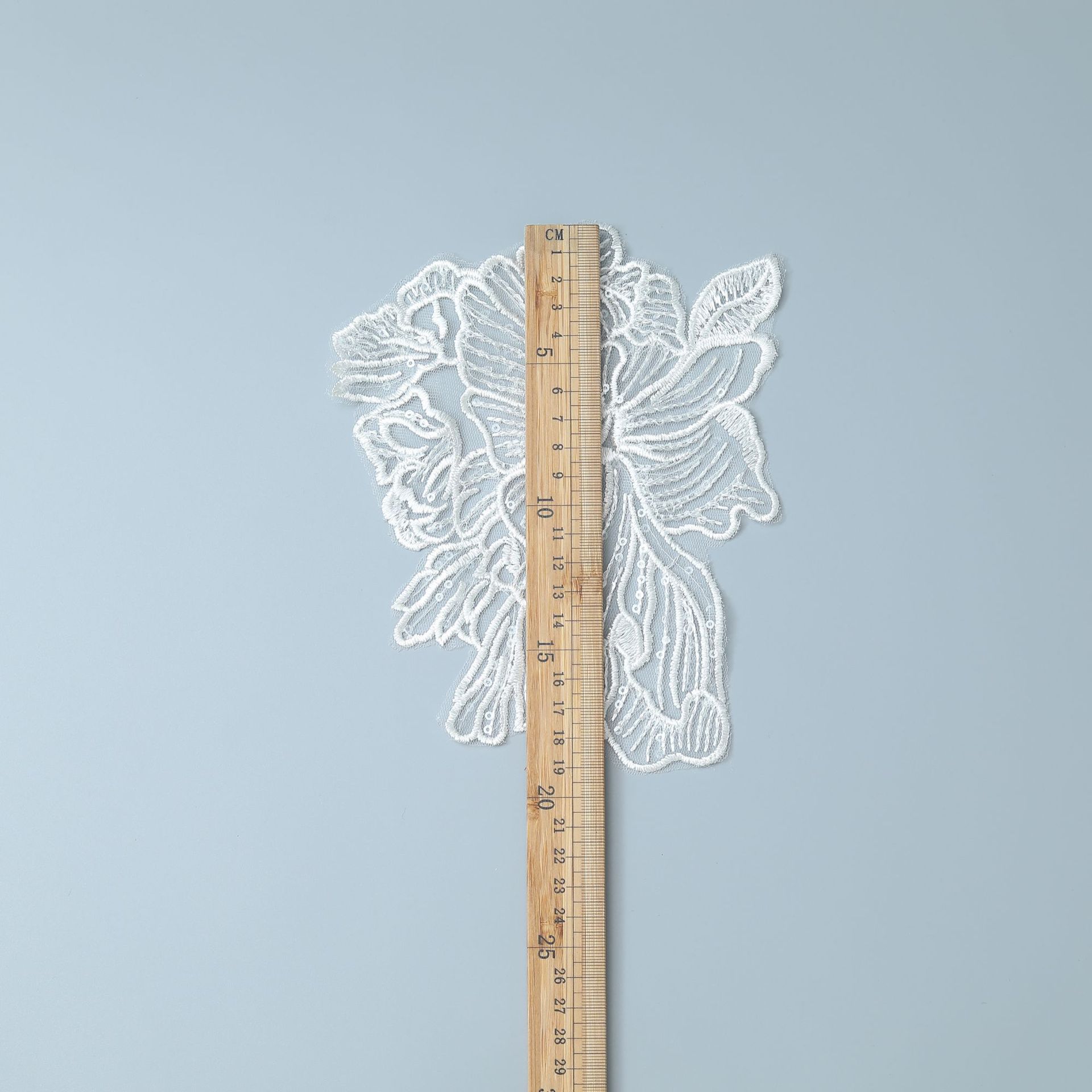 

Flower Wedding Dress Clothing Accessories Transparent Flat Piece Petal Lace Flower Headdress Cloth Sticker Embroidery Diy Accessories Length 19 * Width 16cm