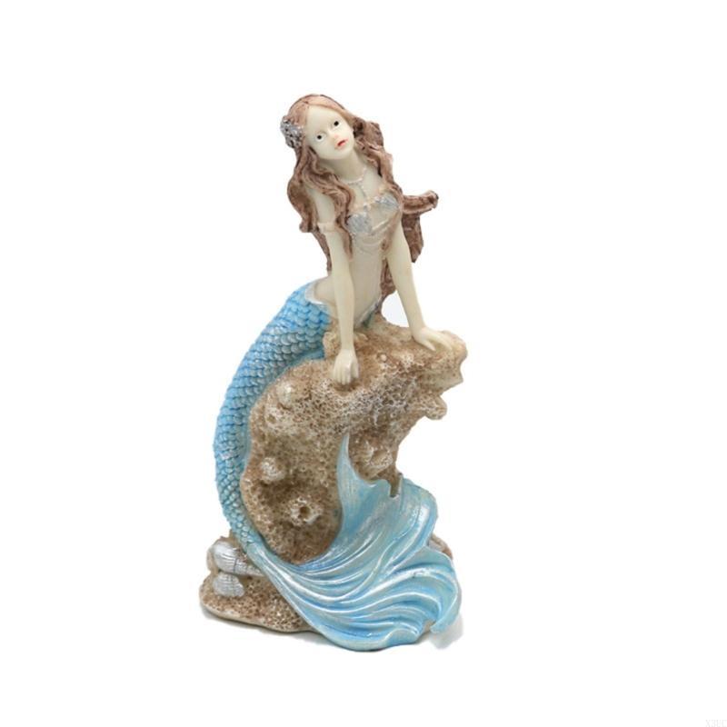 Fishtank Landscaping Figurine Statue Habitat Ornament for Freshwater Saltwater X3UC синий