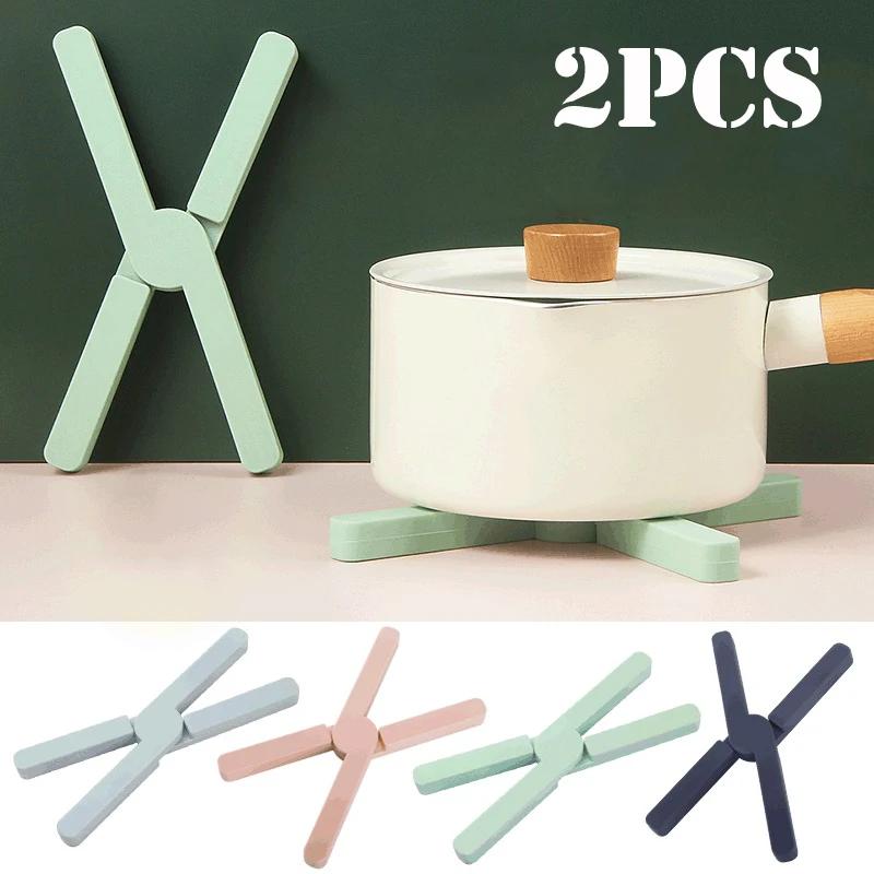 Foldable Silicone Heat Resistant Placemat Non-Slip Table Mat Multi-purpose Pot Holder Dish Plate Coaster Kitchen Dining