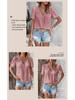 Summer Casual European & American Lace V-Neck Solid Color Women's Shirt