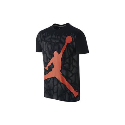Aj Xx9 Jumpman Streifenmuster Print Rundhals Kurzarm T-Shirt Herren Tops Schwarz 678360-011