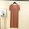 Übergröße M bis 6XL Modal V-Ausschnitt Nachthemd Sommer Damen Locker Hauskleid Einfarbig Lässig Langes Nachthemd Komfort Hauskleidung