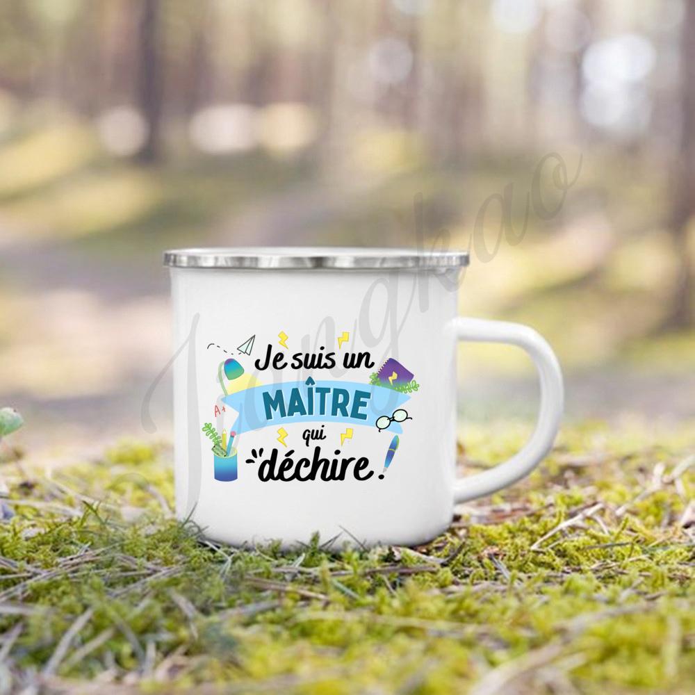 Mistresse Maitre On Vacation Print Enamel Coffee Mug Drinks Milk Cup Camping Mugs Graduate Teacher's Day Thanks Gift for Teacher