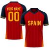 Customizable Soccer Jersey Shirt with Personalized and Number Breathable Fabric Short Sleeve V Neck Sports Top for Men Women