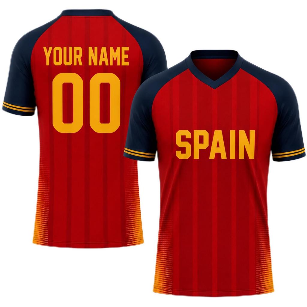 Customizable Soccer Jersey Shirt with Personalized and Number Breathable Fabric Short Sleeve V Neck Sports Top for Men Women