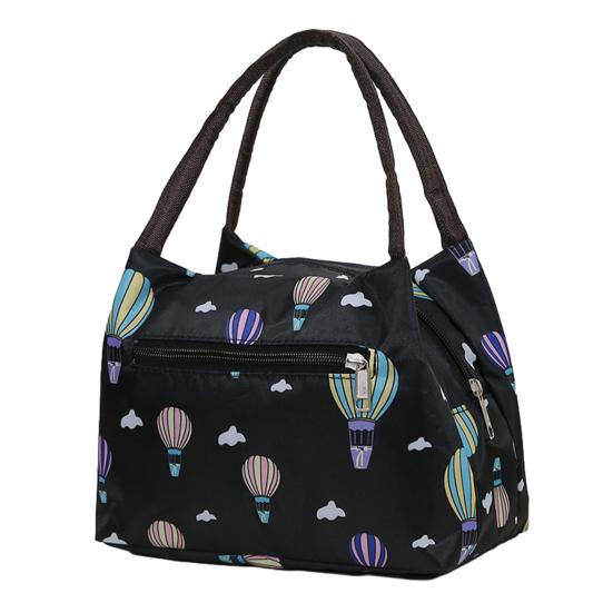 Hand-Carrying Lunch Bag Large Opening with Widened Handle Carrier Oxford Waterproof Bento Bag for Commuting Work Travel