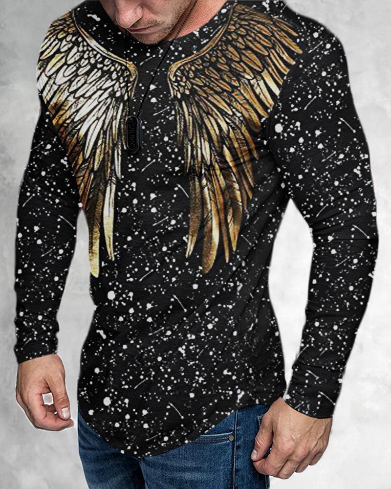 

Весна Осень Модные Трендовые Мужские Длинные Рукава Череп Животный Принт Футболки Мужские Футболки 6XL