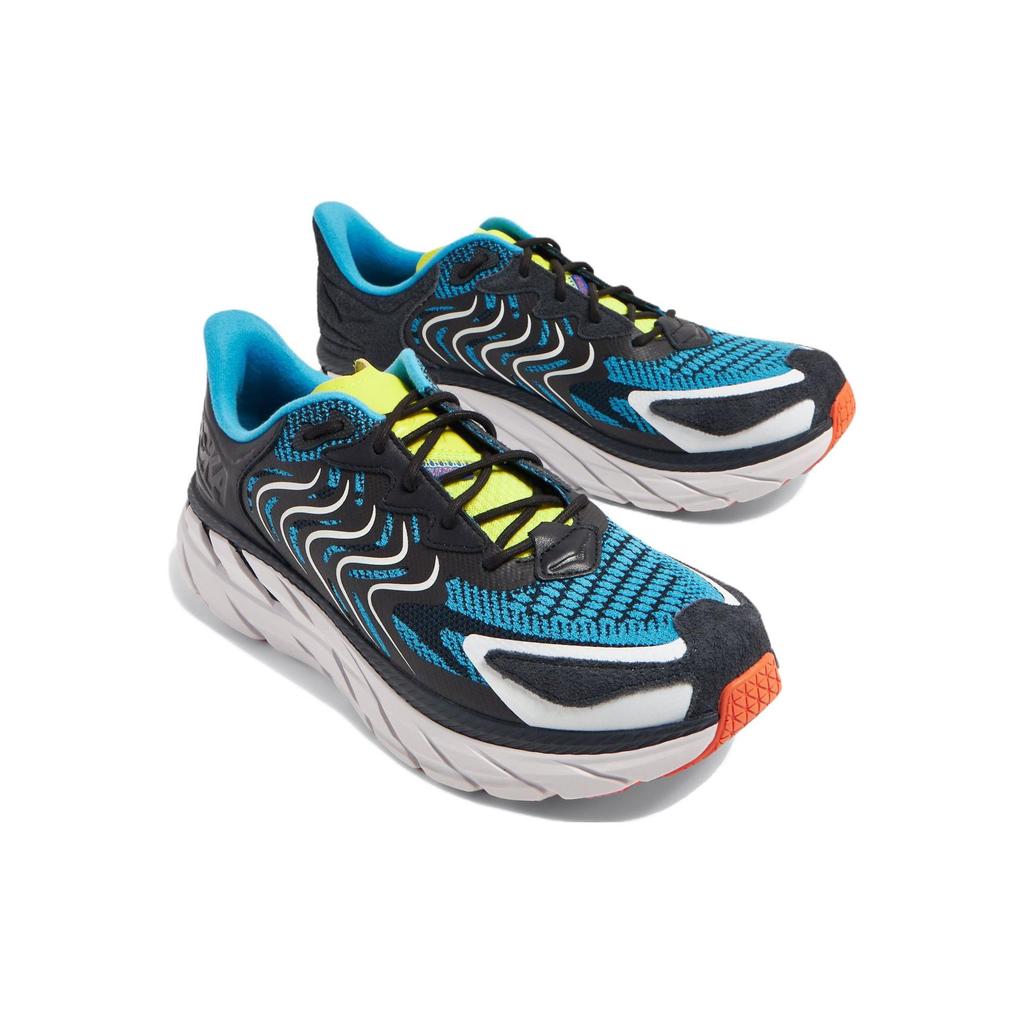HOKA One One Clifton Ls Comfortable Lightweight Non-Slip Low-Top Running Shoes Men Sneaker Black Blue 1141550-BDVB