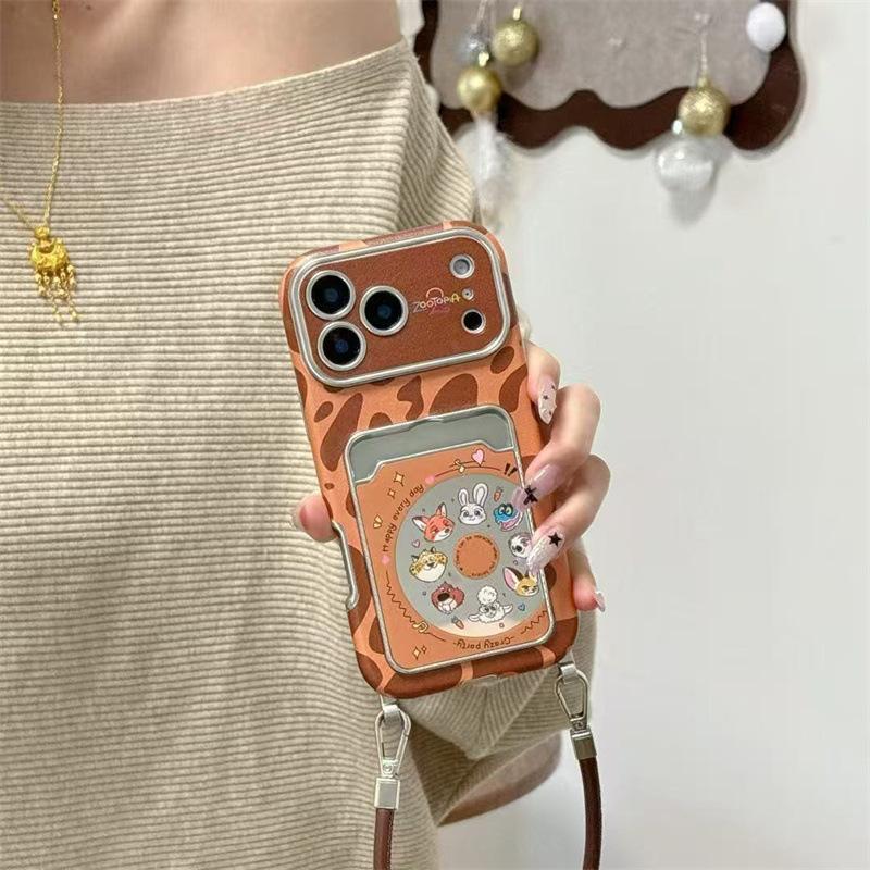 Cartoon Rabbit Fox for iPhone17pro Phone Case Apple 16pro Electroplating 15pro Card Pack 14pro