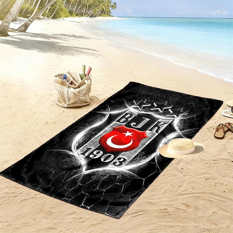 Asciugamano da Spiaggia Stampa Besiktas Gymnastics Club, Asciugamano Grande Morbido ad Asciugatura Rapida per Spiaggia Campeggio Nuoto