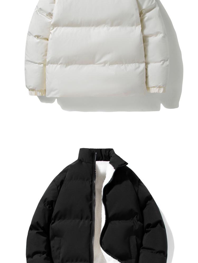 Plus Size Men's Thickened Cotton Jacket for Autumn/Winter - Warm Stand Collar Outerwear for Cold Protection.