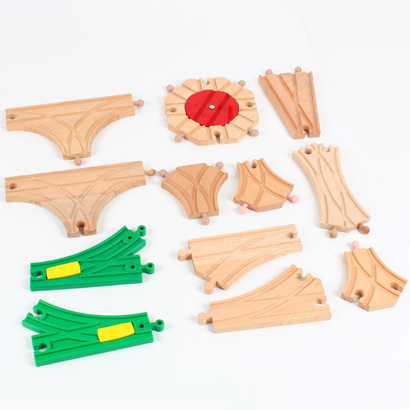 Neues Holzschienen-Zubehör Spielzeug DIY Buchenholz Zugbrücke Baumodell Passend für Biro Holz Pädagogisches Spielzeug Für Kinder