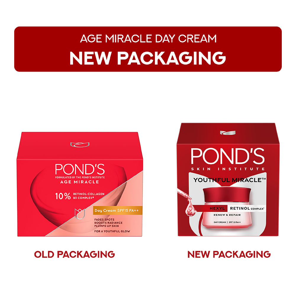 POND'S Age Miracle Wrinkle Corrector Day Cream 20g With SPF 15 PA++ For Radiant Youthful Skin & Fine Line Care