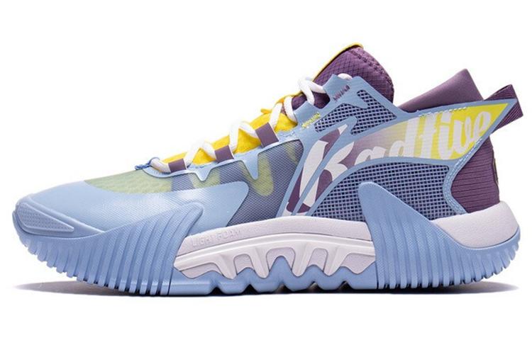 Li Ning Badfive 2 Low Rebound Cushioning Slip Resistant Abrasion Resistant Low Top Basketball Shoes Men's Blue Purple ABFS003-2