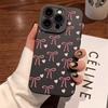 Black Bow Knot Matte Phone Case for Xiaomi Redmi Note 14 13 12 Pro Plus 5G 12S 11 10 Redmi 12 13 13C 12C 14C 4G Silicone Cover