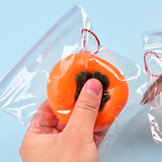 Simulation Persimmon Squeeze Toy Slow Rising Stress Relief Realistic Persimmon Squeeze Toy Soft Stretchy Fake Fruit Decompression Toy