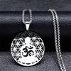Buddhism Meditation Buddha Yoga Pendant Necklace Stainless Steel Tree of Life Necklace Buddhist Jewelry collares para mujer
