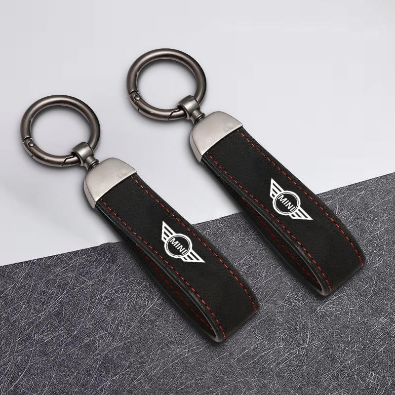 Suede Leather Logo Keyring Car Keychain For BMW E39 E46 E60 E90 E91 E92 F20 F30 F10 F15 F16 E87 X1 X2 X3 X4 X5 X6 X7 Keychain hkvr74