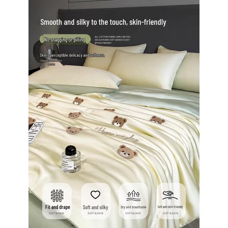 

Yumi Bear Cool-Touch Ice Silk Summer Quilt (Double, 200x230cm)