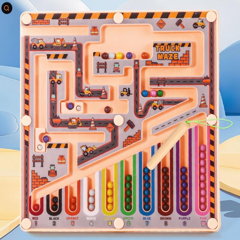Magnetic Labyrinth Puzzle Ball Toy for Kids Fine Motor Hand Eye Coordination Preschool Education Game