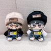 niannyyhouse 10cm stuffed toy clothes plaid scarf knit hat hoodie bibbed pants glasses leather shoes forest set cotton doll accessories dress-up