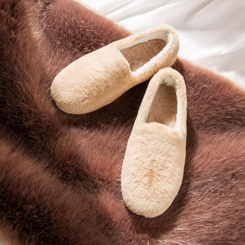 

Туфли женские зимние популярные пушистые 2024 зима новые с хлопковой подкладкой и бархатом теплые универсальные туфли для беременных женщин с одной педалью 41