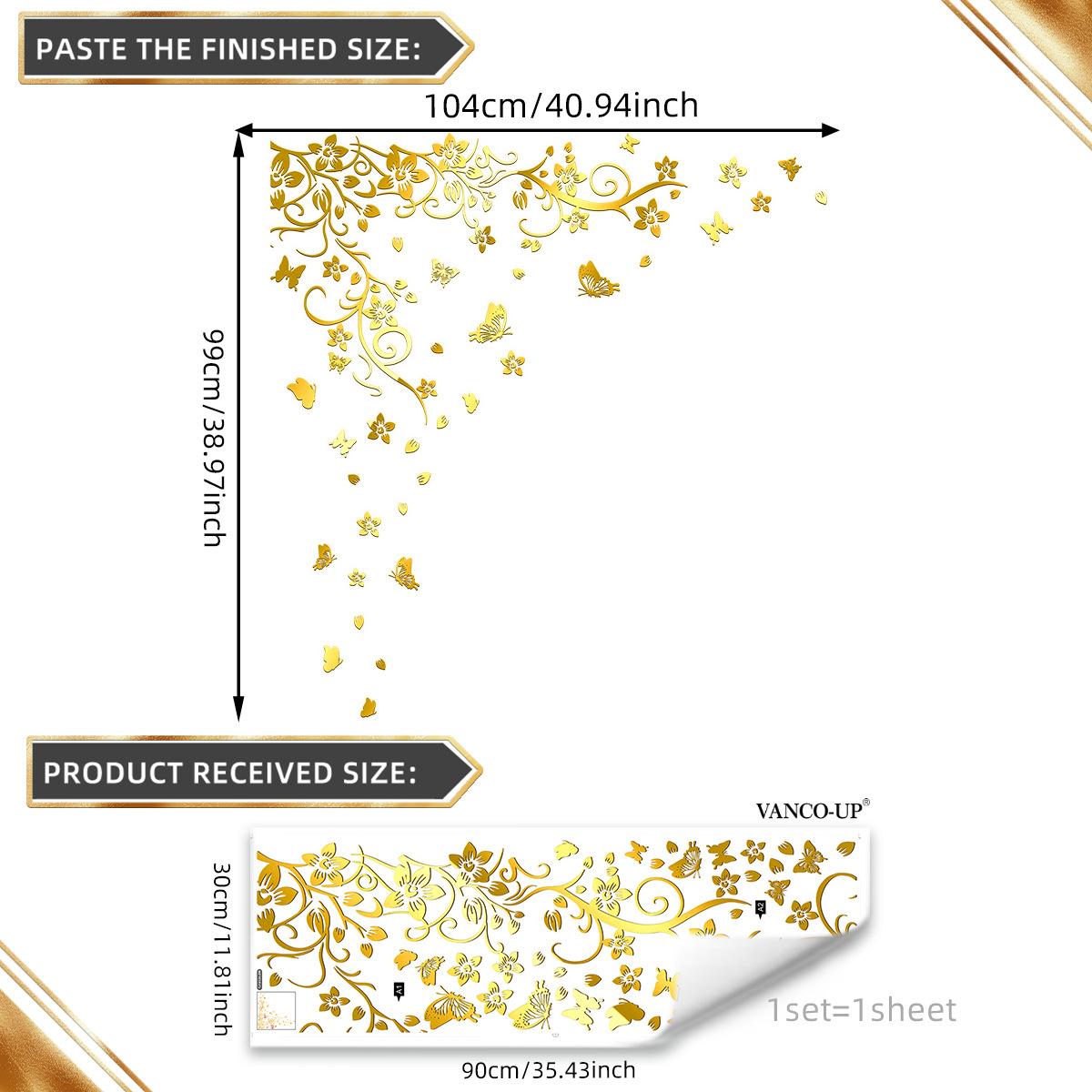 

Tj14124 Расписанная вручную фиолетовая лоза цветок бабочка бронзирование наклейка на стену украшение детская комната спальня фон самоклеящаяся стена