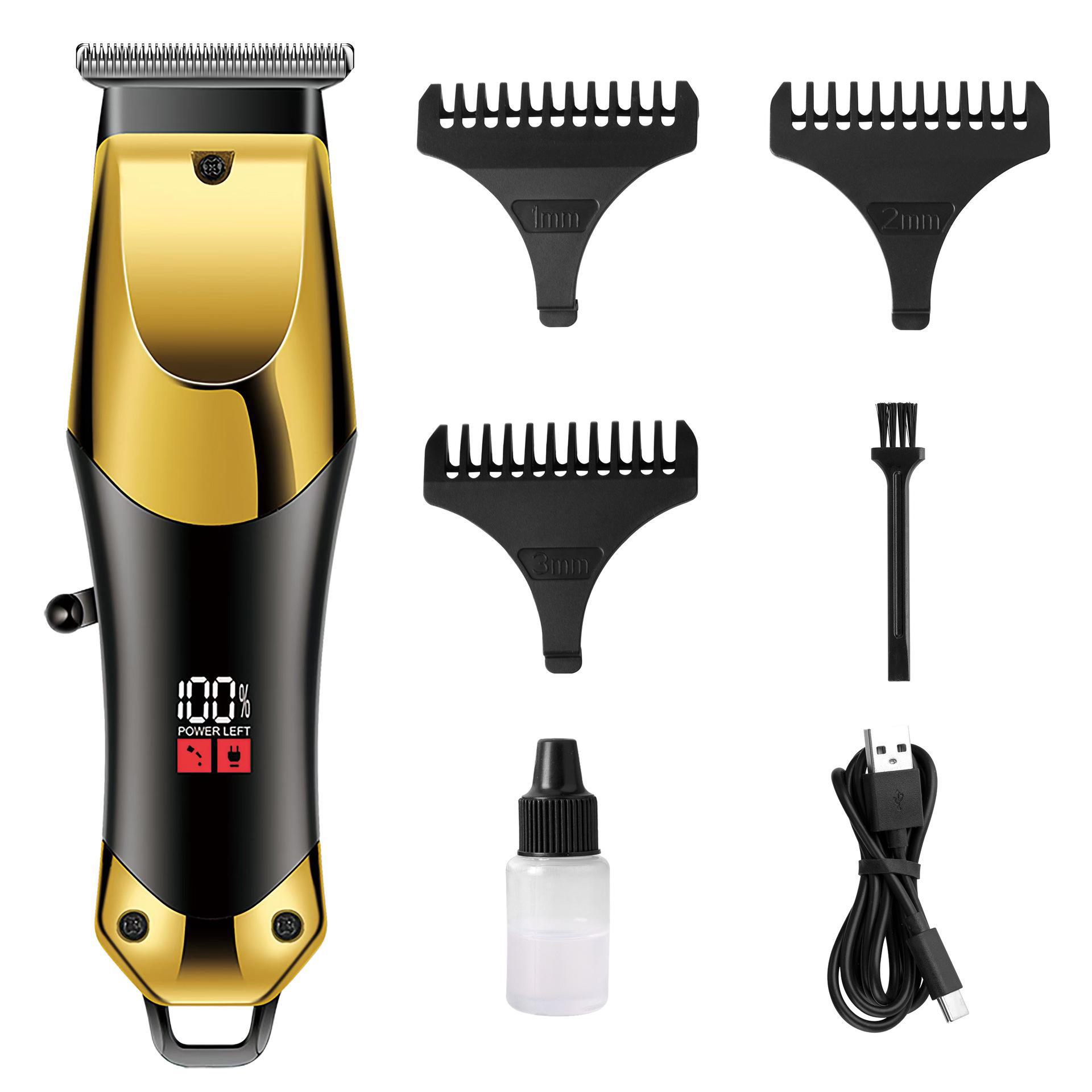 

Перезаряжаемые многофункциональные электрические машинки для стрижки волос и бритвы с ЖК-дисплеем золотой