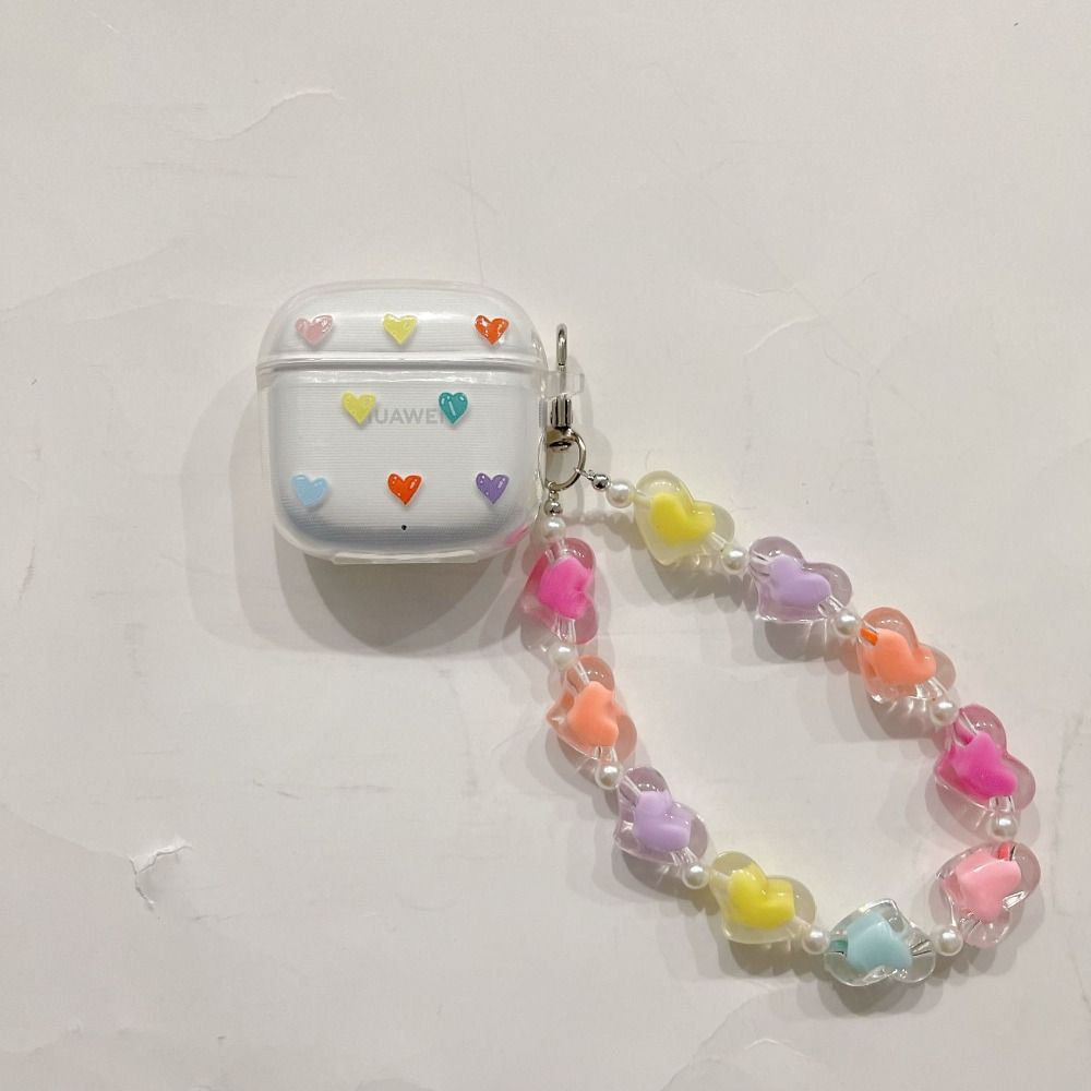 Transparent Earphone Protective Case Bracelet Soft PVC Key Chain Bluetooth Earphone Case Portable for HUAWEI FreeBuds SE2