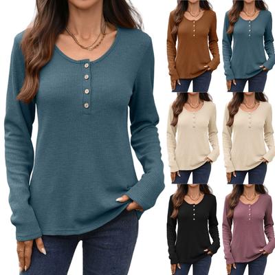 Women Tops Long Sleeve R-Neck Shirts Fall Fashion  Casual Business Tunic Blouses