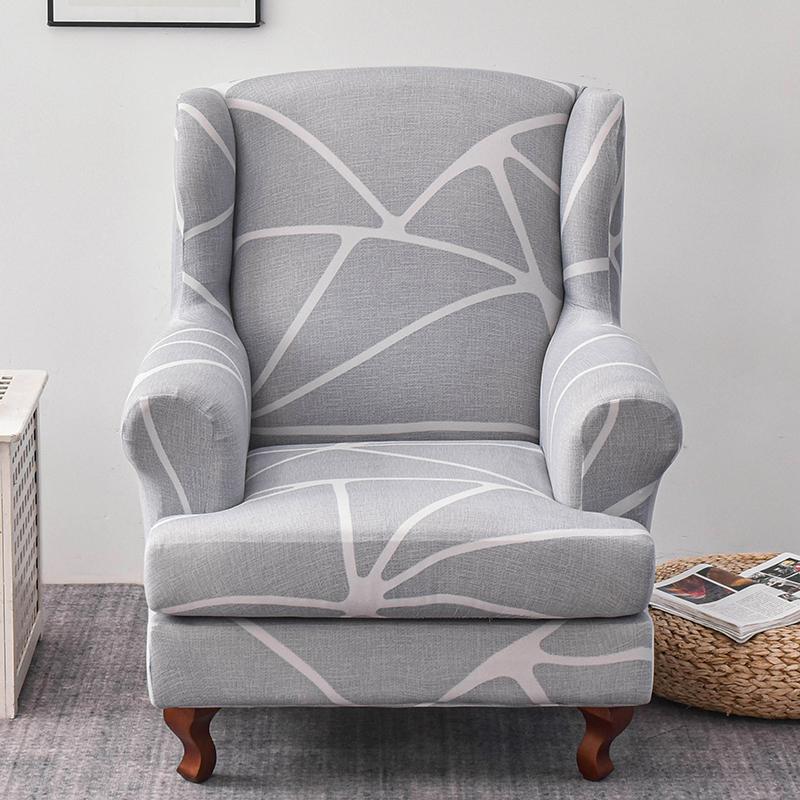 Copridivano per poltrona Wingback, 2 pezzi/set, copridivano elasticizzato, copripoltrona, protezione per mobili, fondo elastico per soggiorno