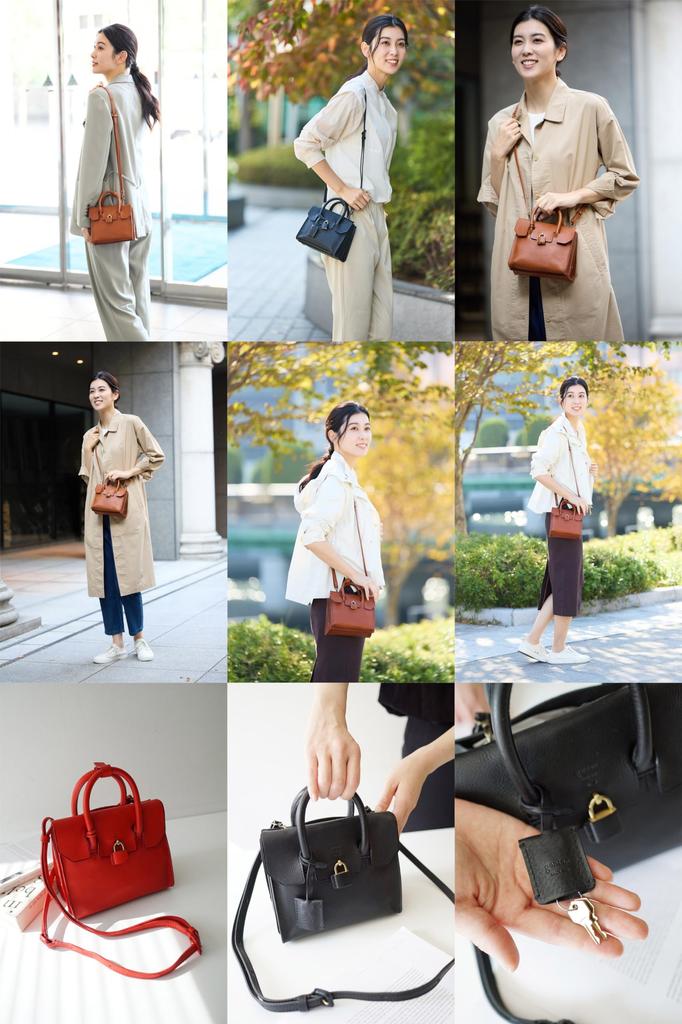 Shoulder Bag 2WAY Genuine Leather Brown [Genten] GE-42865-50